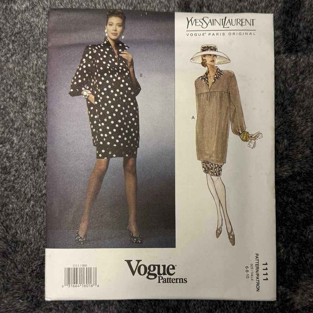 1993 Vogue Paris Original Yves Saint Laurent #1111 UNCUT/COMPLETE SZS. 6-8-10